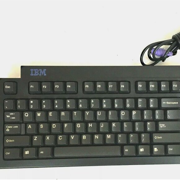 Vintage IBM KB9910 Black Wired PS/2 Mechanical Gaming Keyboard - Picture 1 of 2